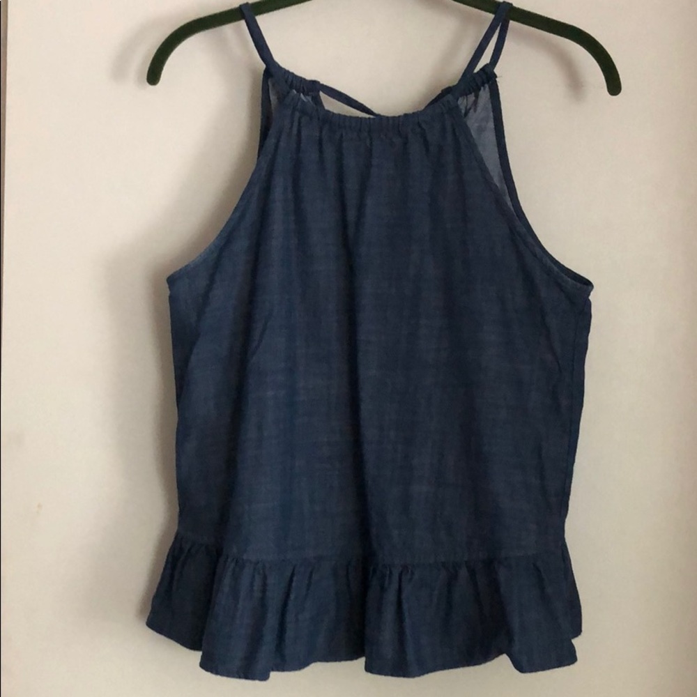 Harlowe and Graham Denim Peplum Tank Size S